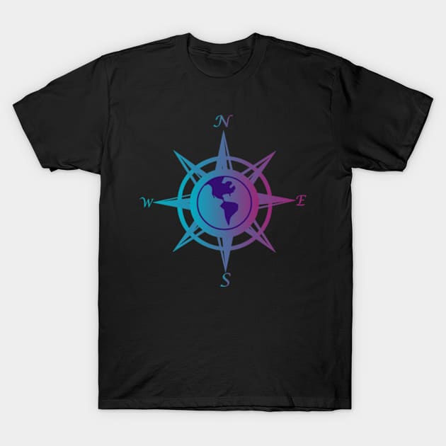 Compass rose with cardinal points T-Shirt by SAMUEL FORMAS